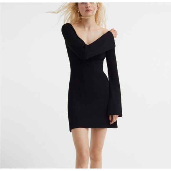 H&M Dresses & Skirts - Fairy Core Witchy Goth Wool Black Dress M